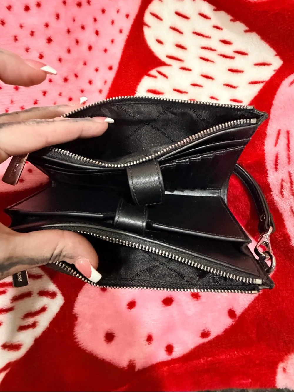 Michael Kors Black and Gray MK Signature Tote with Wristlet and Wallet Set